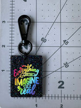 Load image into Gallery viewer, Color Printed Bag Charms - Everything You Can Imagine - Black Sparkle Acrylic
