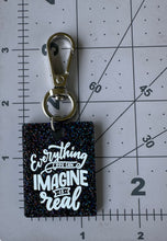 Load image into Gallery viewer, Color Printed Bag Charms - Everything You Can Imagine - Black Sparkle Acrylic
