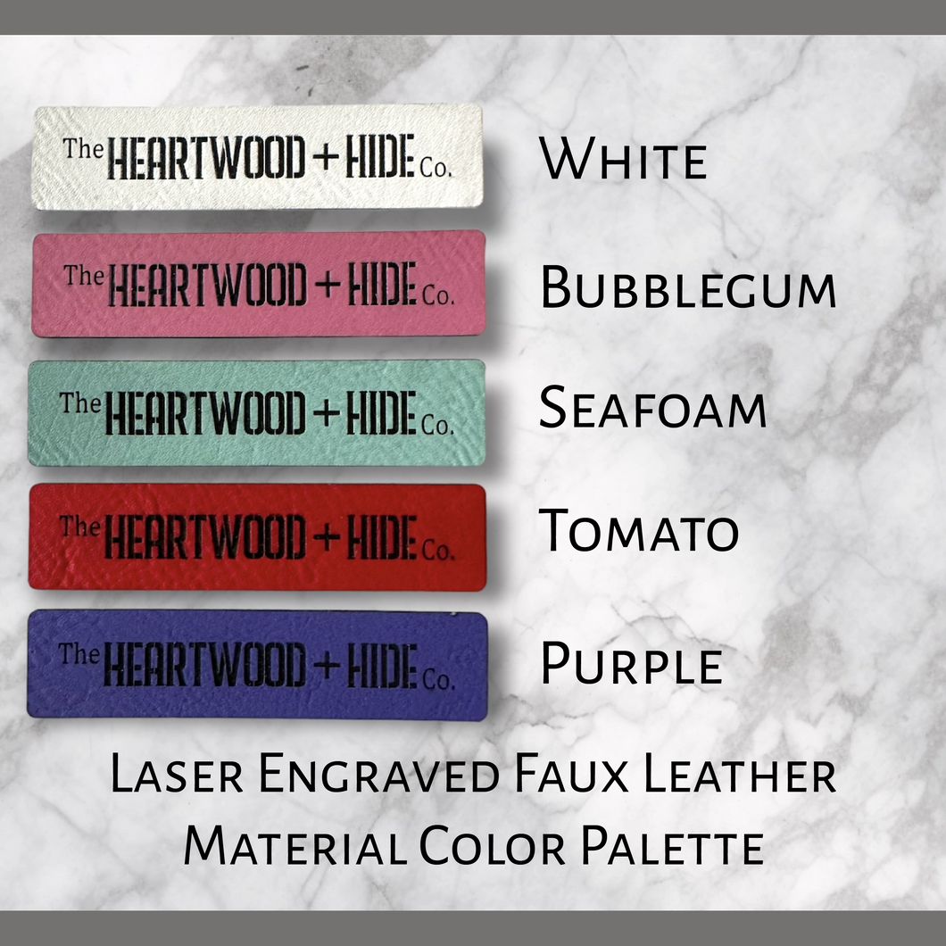 Custom Engraved Faux Leather Bag Tags