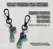 Load image into Gallery viewer, Color Printed Bag Charms - Sketchy Scissors
