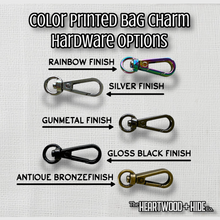 Load image into Gallery viewer, Color Printed Bag Charms - Everything You Can Imagine - Black Sparkle Acrylic
